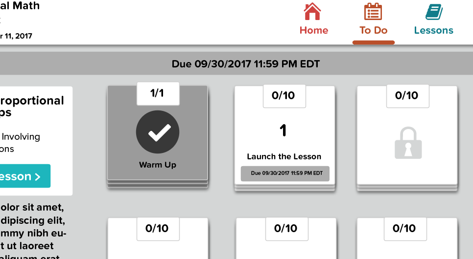 Student Dashboard progress