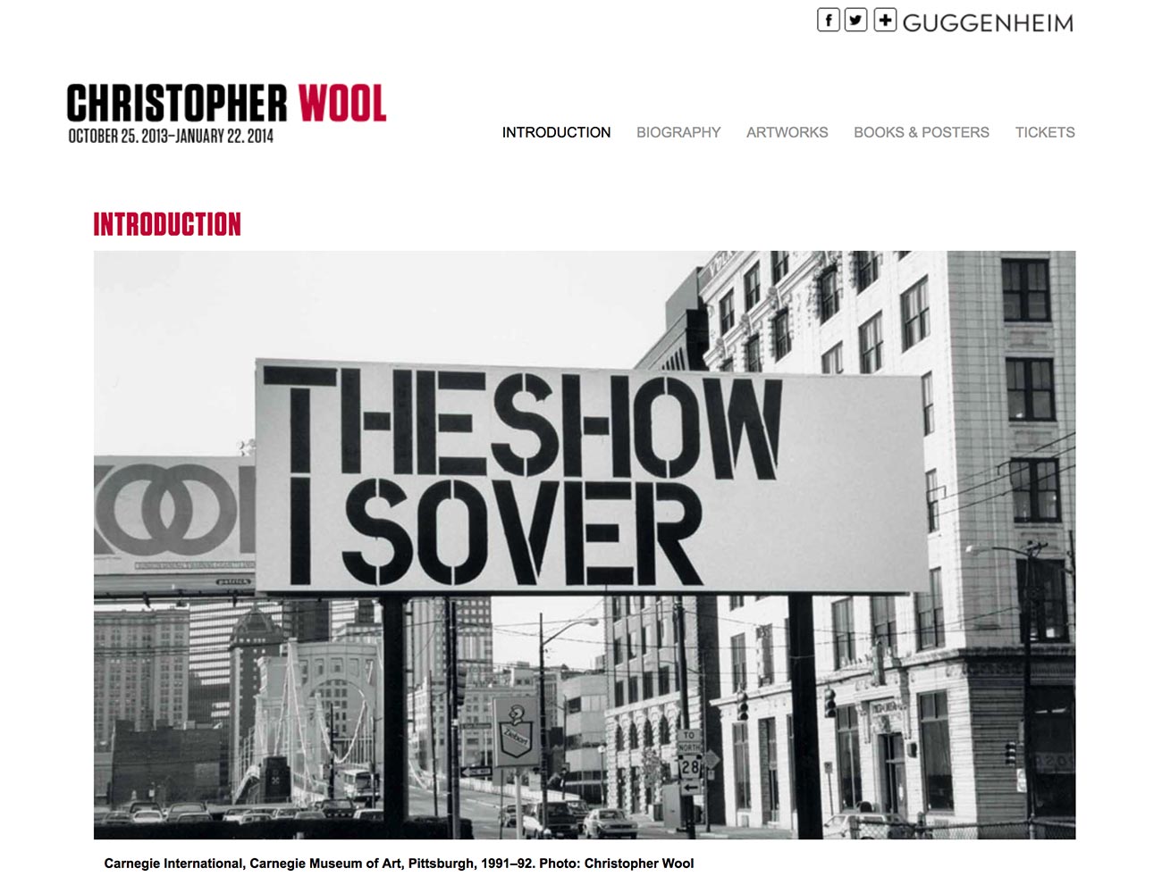 Christopher Wool: exhibition site